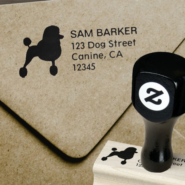 Standard Poodle Silhouette Return Address Rubber Stamp (Creator Uploaded)