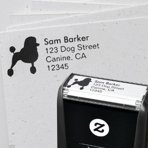 Standard Poodle Silhouette Return Address Self-inking Stamp