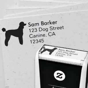 Standard Poodle Silhouette Return Address Self-inking Stamp