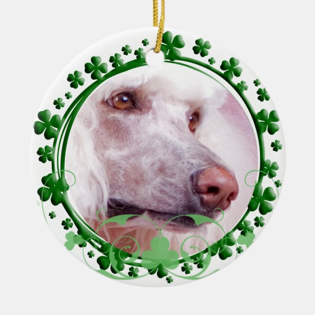 Standard Poodle St. Patrick's Day Ornament (Front)