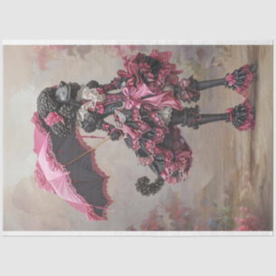 Standard Poodle Walking in the Park Decoupage  Tissue Paper