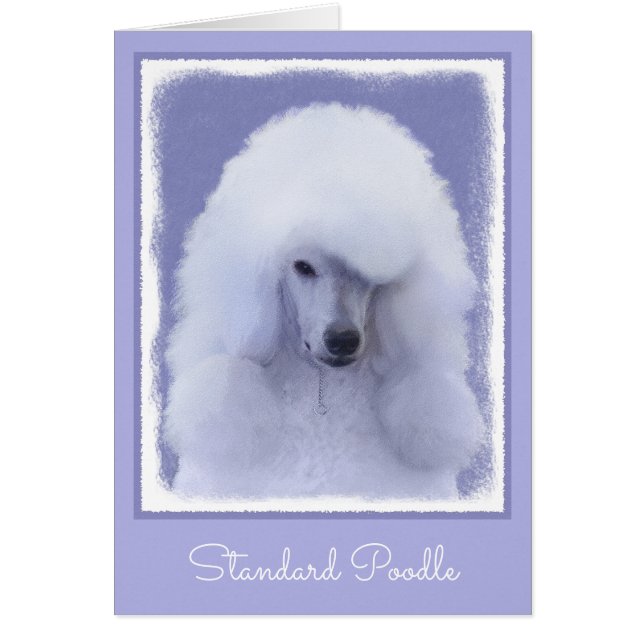 Standard Poodle White Painting - Original Dog Art (Front)