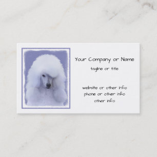 Standard Poodle White Painting - Original Dog Art Business Card