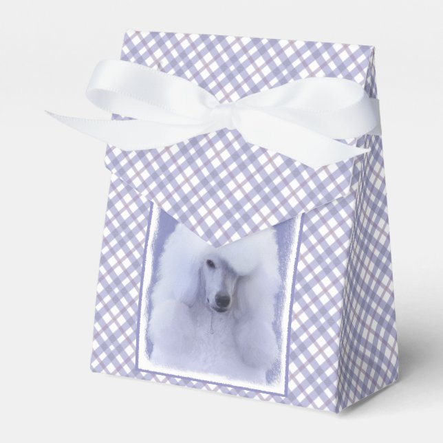 Standard Poodle White Painting - Original Dog Art Favour Box (Front Side)