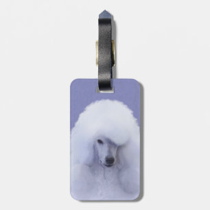 Standard Poodle White Painting - Original Dog Art Luggage Tag