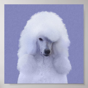 Standard Poodle White Painting - Original Dog Art Poster