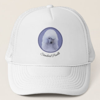 Standard Poodle White Painting - Original Dog Art Trucker Hat