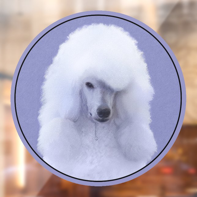 Standard Poodle White Painting - Original Dog Art Window Cling (Sheet 2)