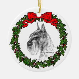Standard Schnauzer Art by Glenda S. Harlan Ceramic Tree Decoration