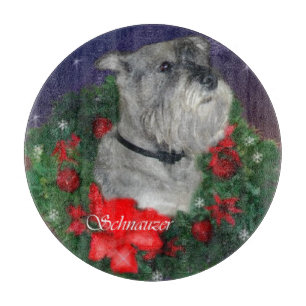 Standard Schnauzer Christmas Cutting Board