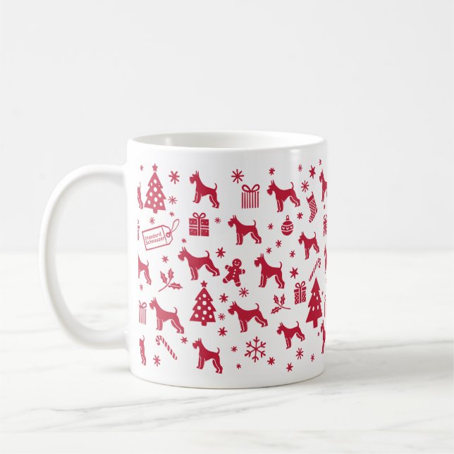 Standard Schnauzer Christmas Design Coffee Mug (Left)