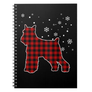 Standard Schnauzer Christmas Dog Buffalo Plaid Notebook