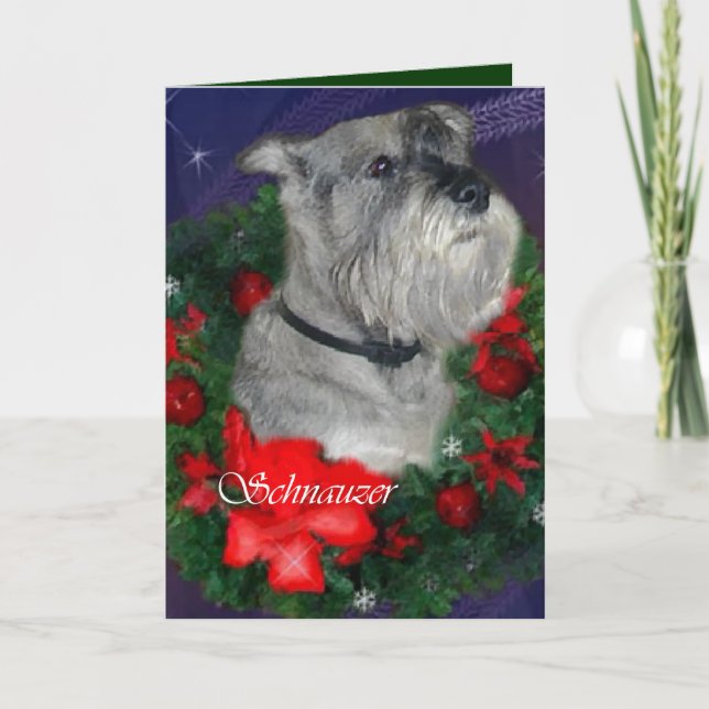 Standard Schnauzer Christmas Gifts Holiday Card (Front)