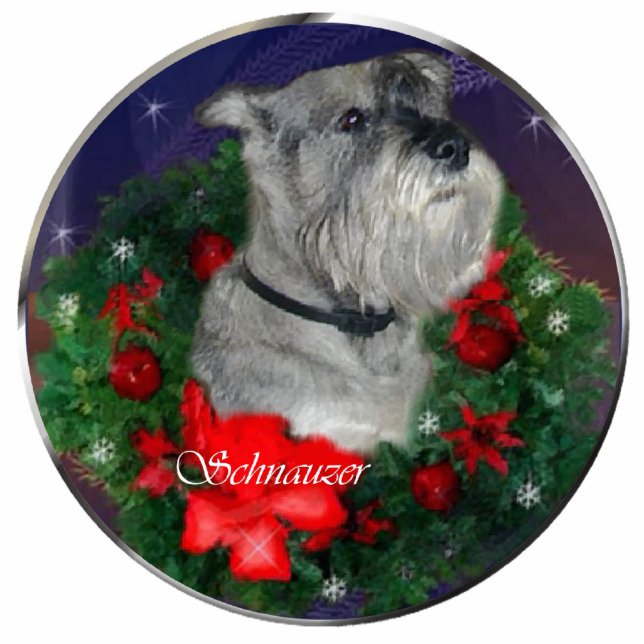 Standard Schnauzer Christmas Gifts Photo Sculpture Decoration (Front)