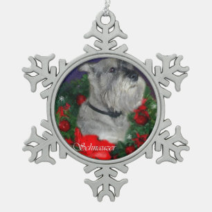Standard Schnauzer Christmas Snowflake Pewter Christmas Ornament