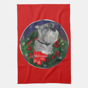 Standard Schnauzer Christmas Tea Towel
