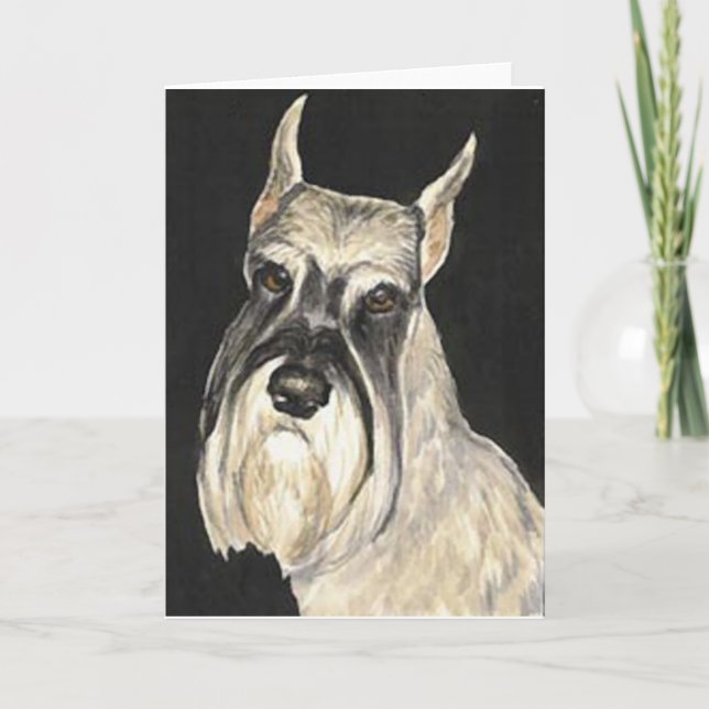 Standard Schnauzer Dog Art Greeting Card (Front)