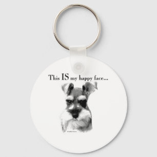 Standard Schnauzer Happy Face Key Ring