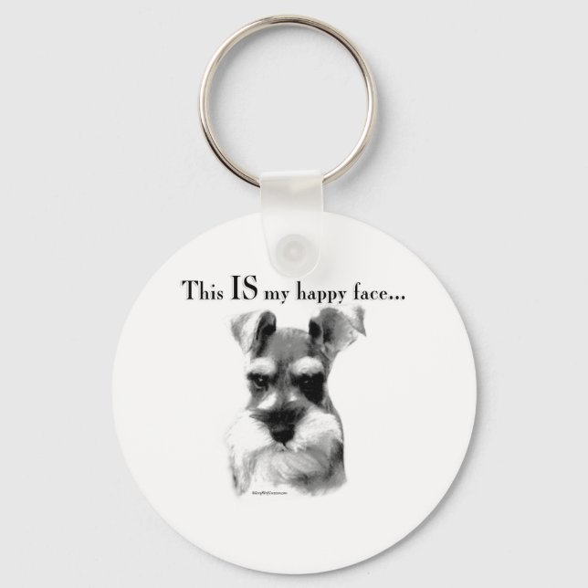 Standard Schnauzer Happy Face Key Ring (Front)