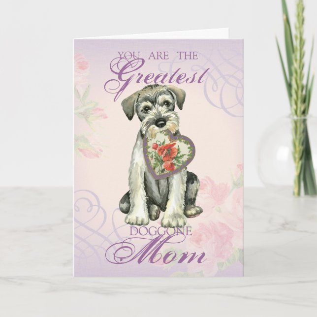 Standard Schnauzer Heart Mum Card (Front)
