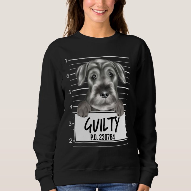 Standard Schnauzer Mugshot Guilty Dog Sweatshirt (Front)
