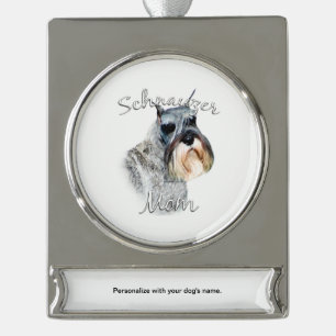 Standard Schnauzer Mum 2 Silver Plated Banner Ornament