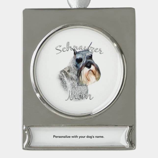 Standard Schnauzer Mum 2 Silver Plated Banner Ornament (Front)