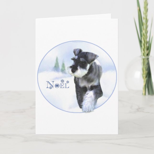 Standard Schnauzer Noel Holiday Card (Front)