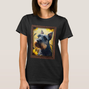 Standard Schnauzer Painting Sunflower Flower Mum W T-Shirt