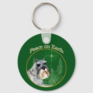Standard Schnauzer Peace Key Ring