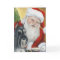 "Standard Schnauzer & Santa" Dog Art Greeting Card