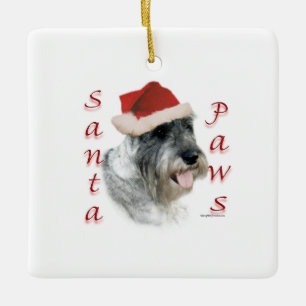 Standard Schnauzer Santa Paws Ceramic Ornament