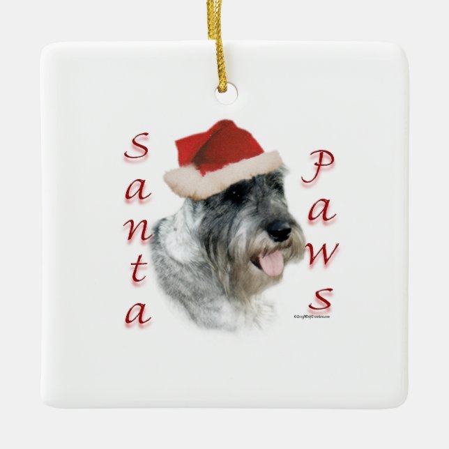 Standard Schnauzer Santa Paws Ceramic Ornament (Front)