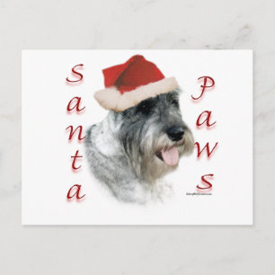 Standard Schnauzer Santa Paws Holiday Postcard