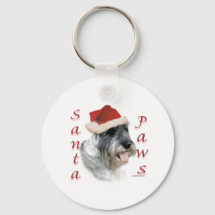 Standard Schnauzer Santa Paws Key Ring