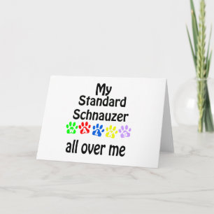 Standard Schnauzer Walks Design Holiday Card