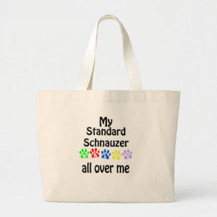 Standard Schnauzer Walks Design Large Tote Bag