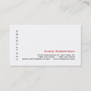Standard Size Grey White Red Charm Business Card