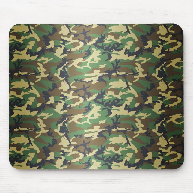 Standard Woodland Camo Mouse Mat (Front)