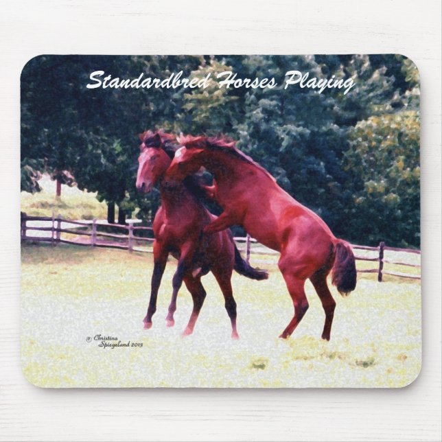 Standardbred horses playing Mousepad (Front)