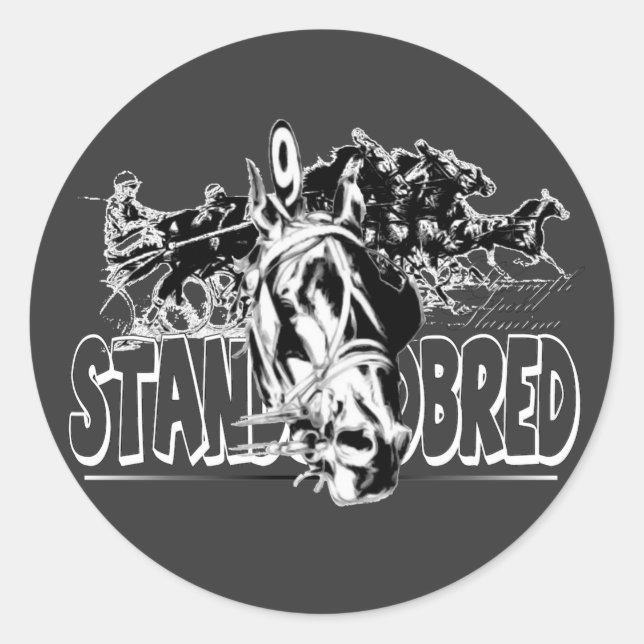 Standardbred Racing Classic Round Sticker (Front)