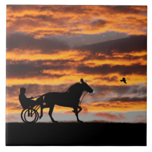 Standardbred Trotting Racehorse Ceramic Tile