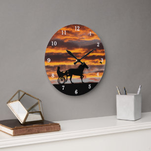 Standardbred Trotting Racehorse Number Wall Clock