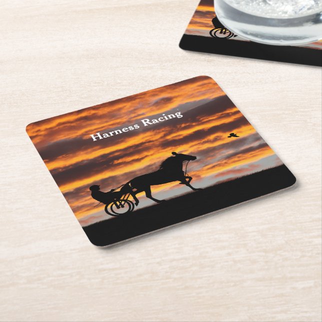 Standardbred Trotting Racehorse Paper Coaster (Angled)