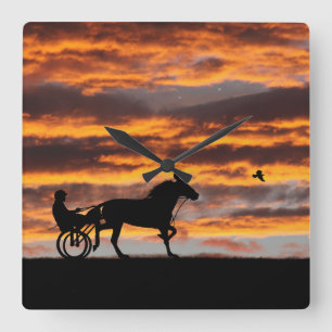 Standardbred Trotting Racehorse Wall Clock