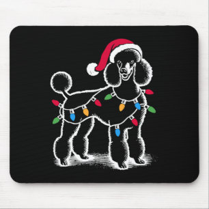 Standards Poodle Christmas Lights Santa Hat Xmas D Mouse Mat