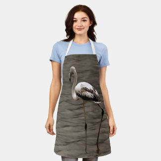 Standing Alone Juvenile Flamingo Art Apron
