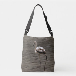 Standing Alone Juvenile Flamingo Art Crossbody Bag