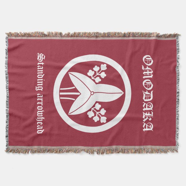 Standing arrowhead in circle throw blanket (Front)