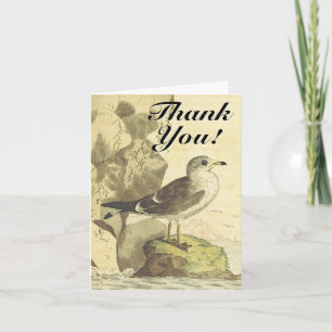 Standing Bird, "Thank You!", Vintage Look Card